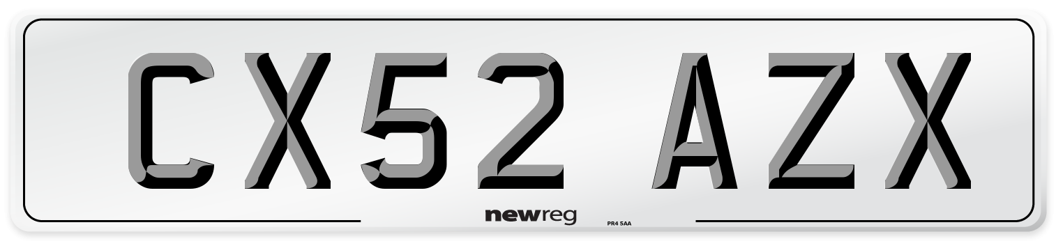 CX52 AZX Number Plate from New Reg